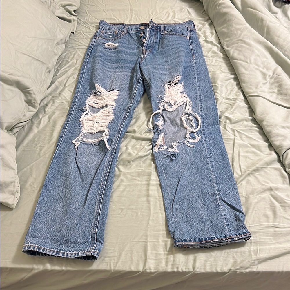 Aeropostale Blue Boyfriend Jeans Distressed